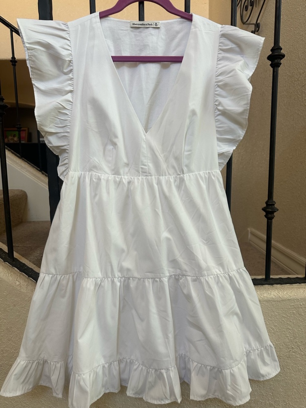 Abercrombie & Fitch White Cotton Blouse with Logo Tag